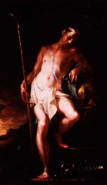 Goliath'ın başı ile David by Johann Kaspar Sing