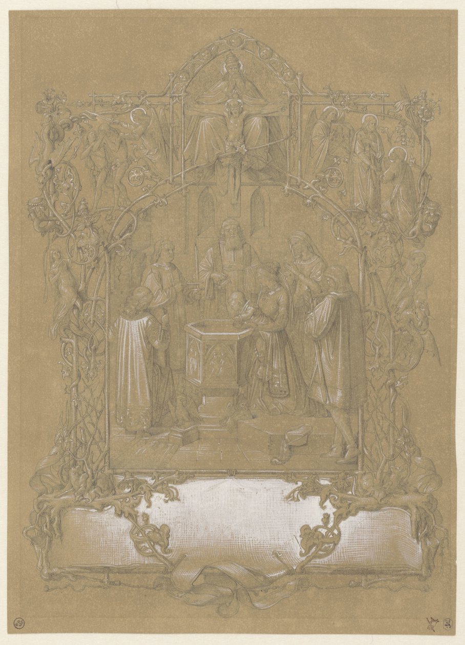 Vaftiz kartı için tasarım by Johann Klein (attributed to)