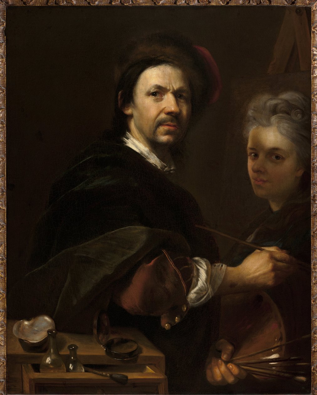 Karısı ile Otoportre - Karısı ile Otoportre - Jan (Johann) Kupecky (Kupetzky) (1667-1740). tuval üzerine yağlıboya by Johann Kupetzky