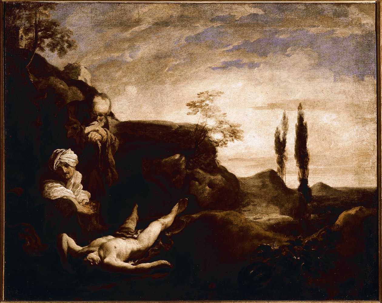 Abel ailesi tarafından ağlıyor (tuval üzerine yağlı boya, yaklaşık 1630) by Johann Liss