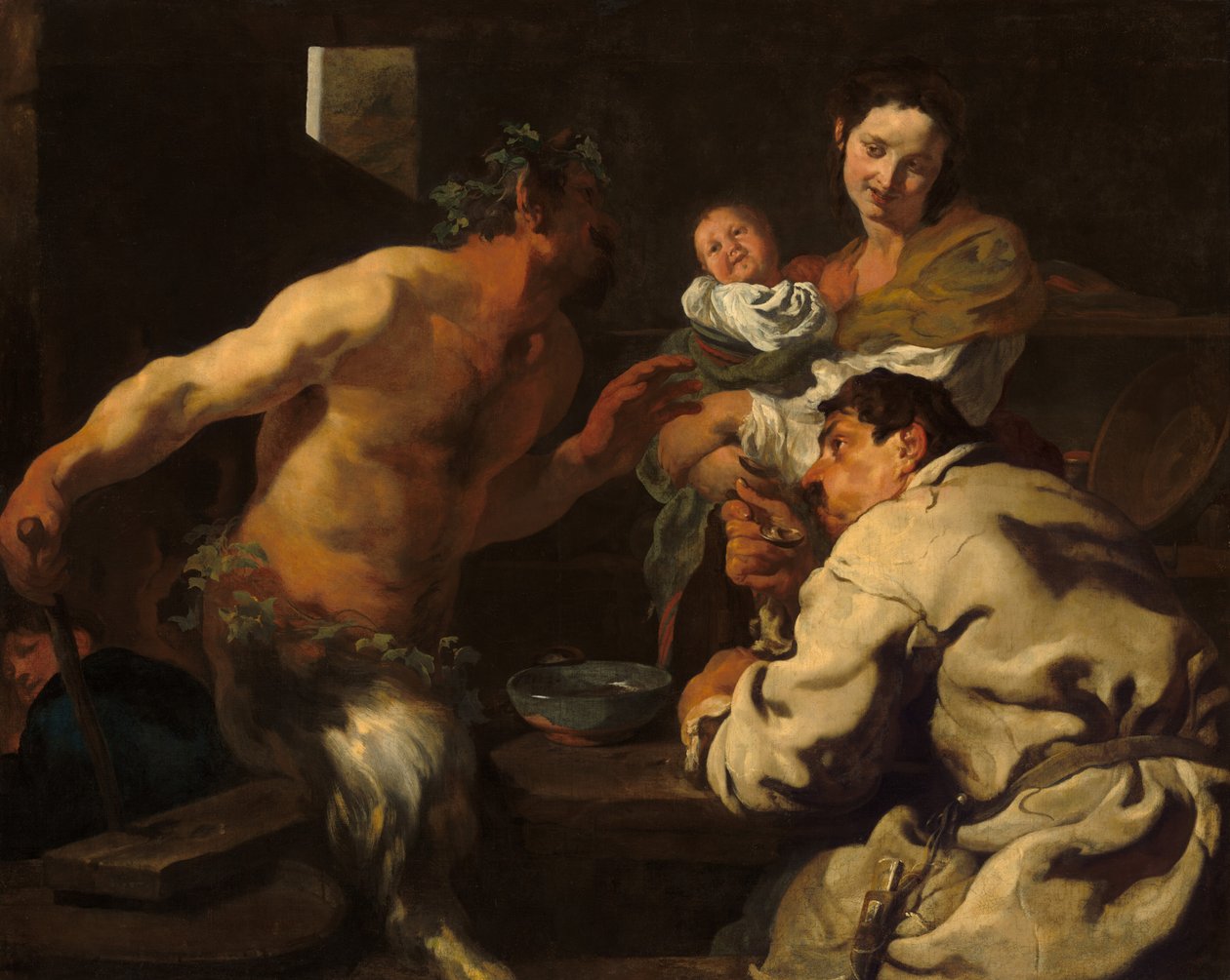 Satyr ve Köylü by Johann Liss