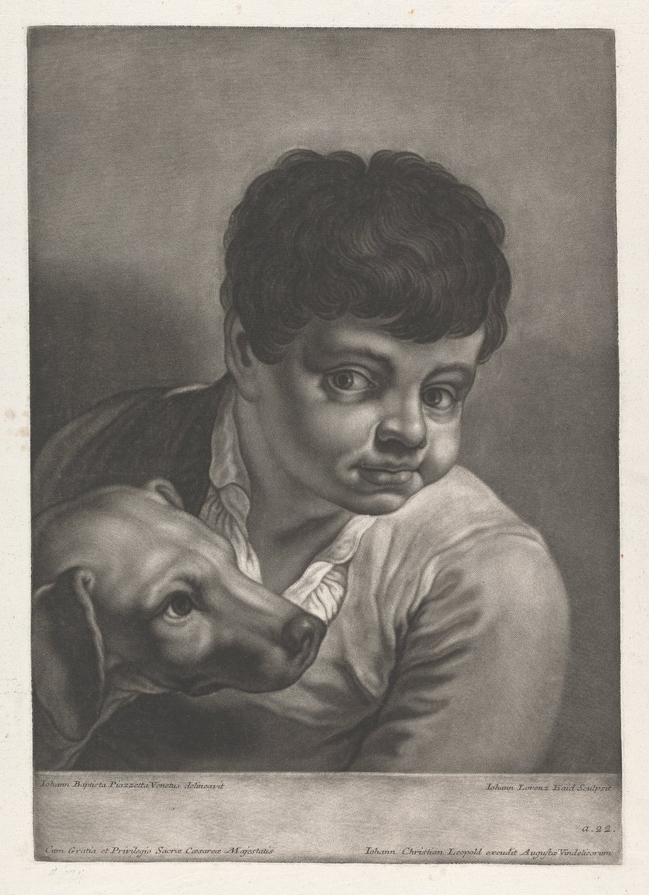 Oğlan ve Köpek Portresi by Johann Lorenz Haid