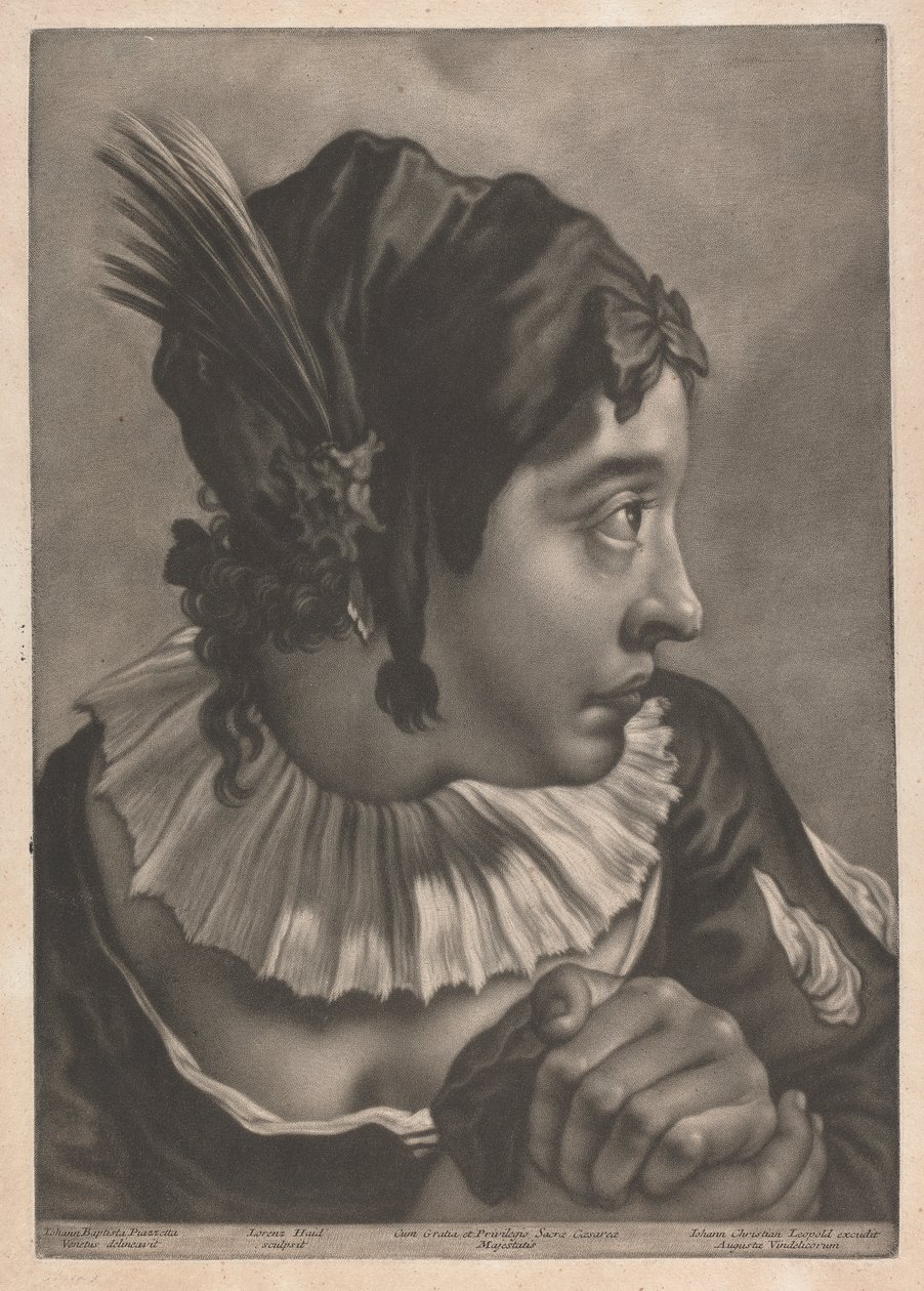 Tüy Giyen Bir Kadının Portresi by Johann Lorenz Haid