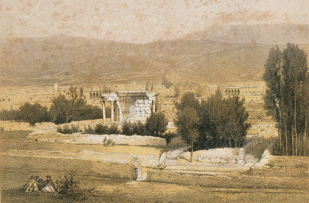 Baalbek. Bernatz ve diğerleri tarafından gravür - Steinkopk J.F. Editör by Johann Martin Bernatz
