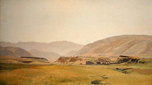 Bir Campagna Manzarası (tuval üzerine sunta üzerine yağlı boya) by Johann Martin von Rohden