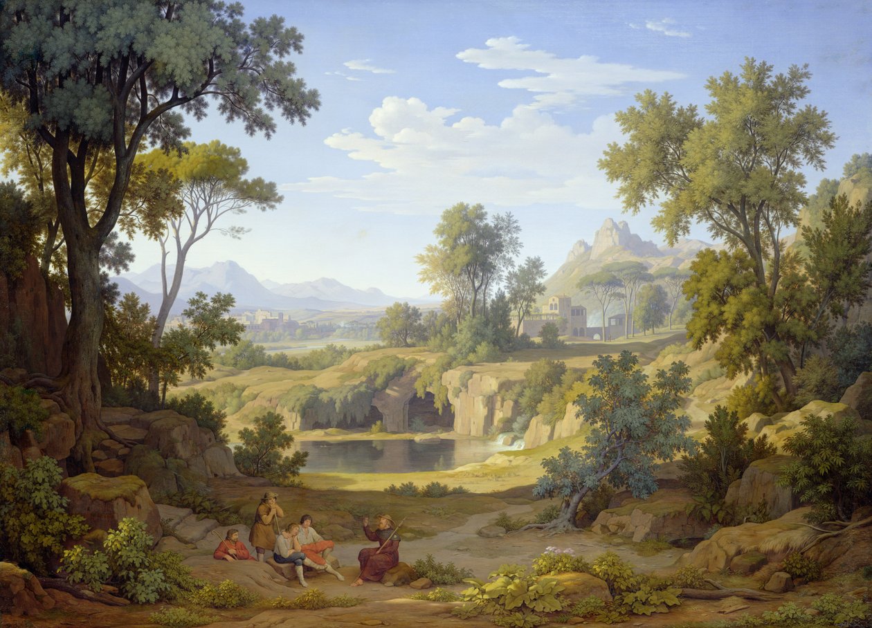 Bir Hacı ve Rustiklerle İtalyan Manzarası, 1829 by Johann Martin von Rohden