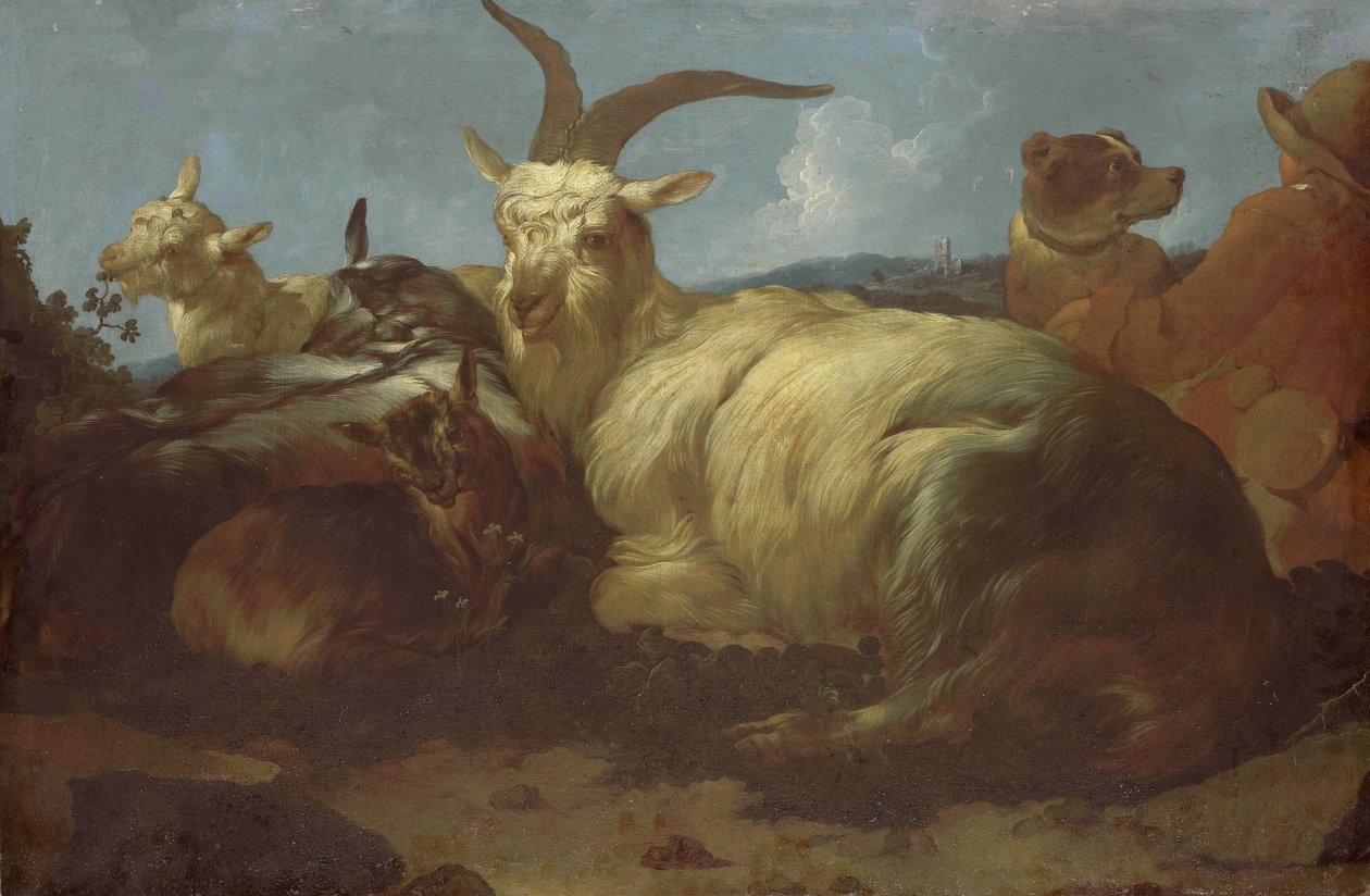 Hayvanlarını İzleyen Bir Keçi Çobanı by Johann Melchior Roos
