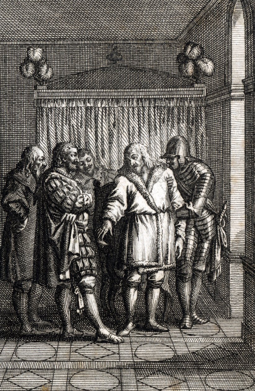 Hapsburg İmparatoru I. Rudolph, Speyer'e son yolculuğuna karar veriyor by Johann Michael Mettenleiter