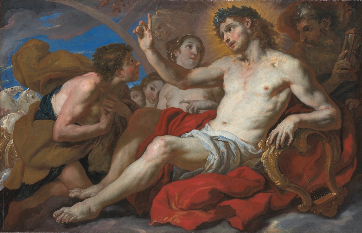 Apollon Güneşin Arabasını Sürmek İçin Phaeton'a İzin Veriyor by Johann Michael Rottmayr