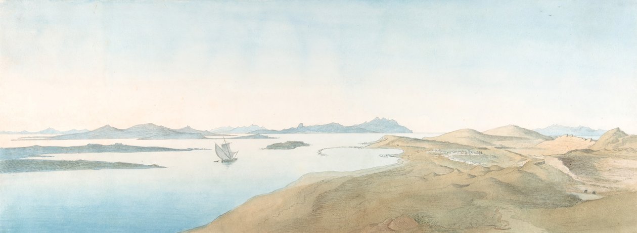 Delos Adalarında Panorama Görünümü, 19. yüzyılın başları ve 19. yüzyılın sonları. by Johann Michael Wittmer