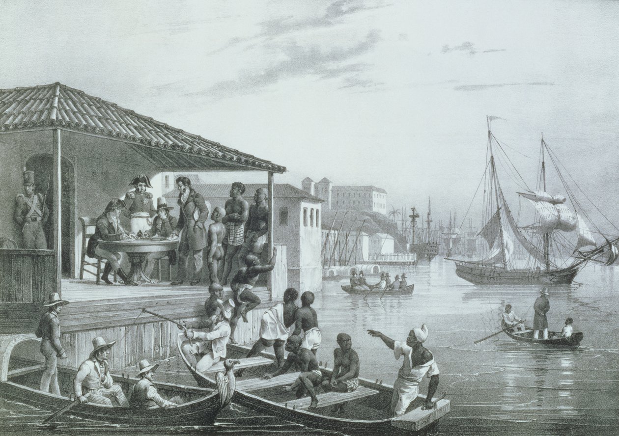 Gemiden iniş, Deroi ve Leon Jean Baptiste Sabatier (fl.1827-87) tarafından gravürlenmiştir, Engelmann tarafından yayımlanmıştır, c.1835 (lito) by Johann Moritz (after) Rugendas