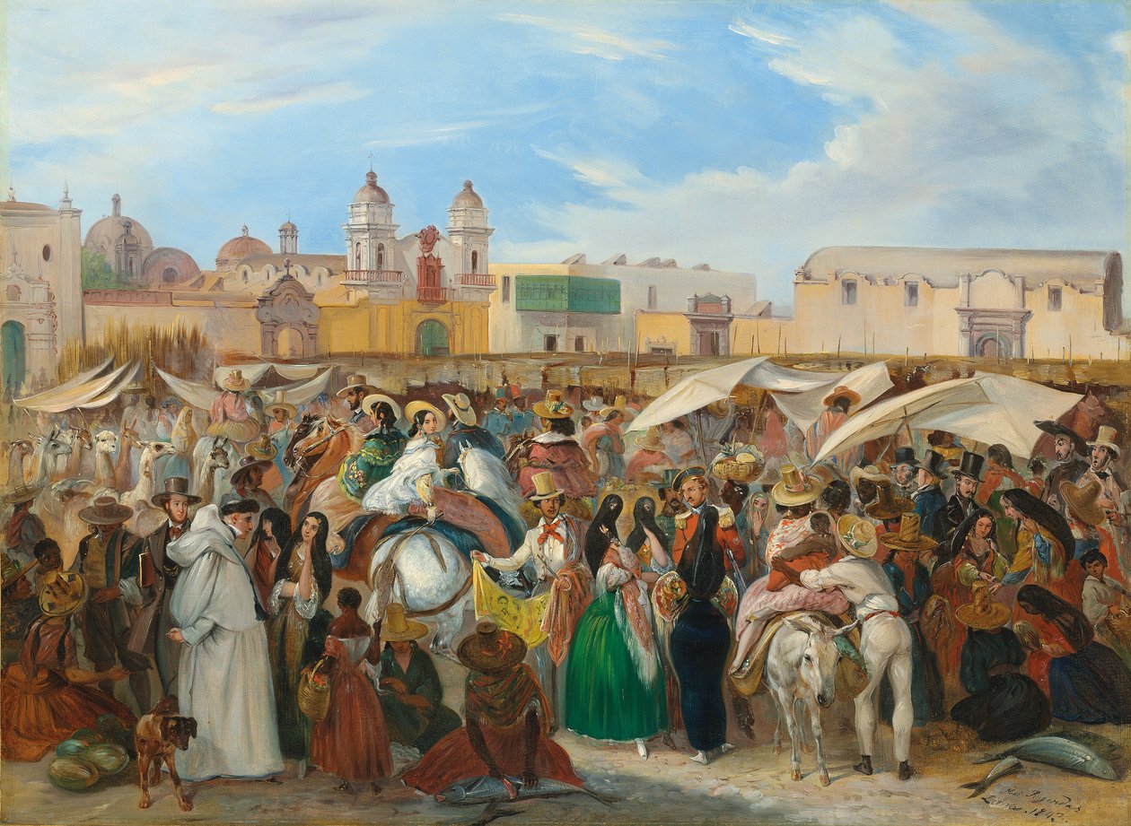 Bağımsızlık Pazarı, Lima, 1843 by Johann Moritz Rugendas