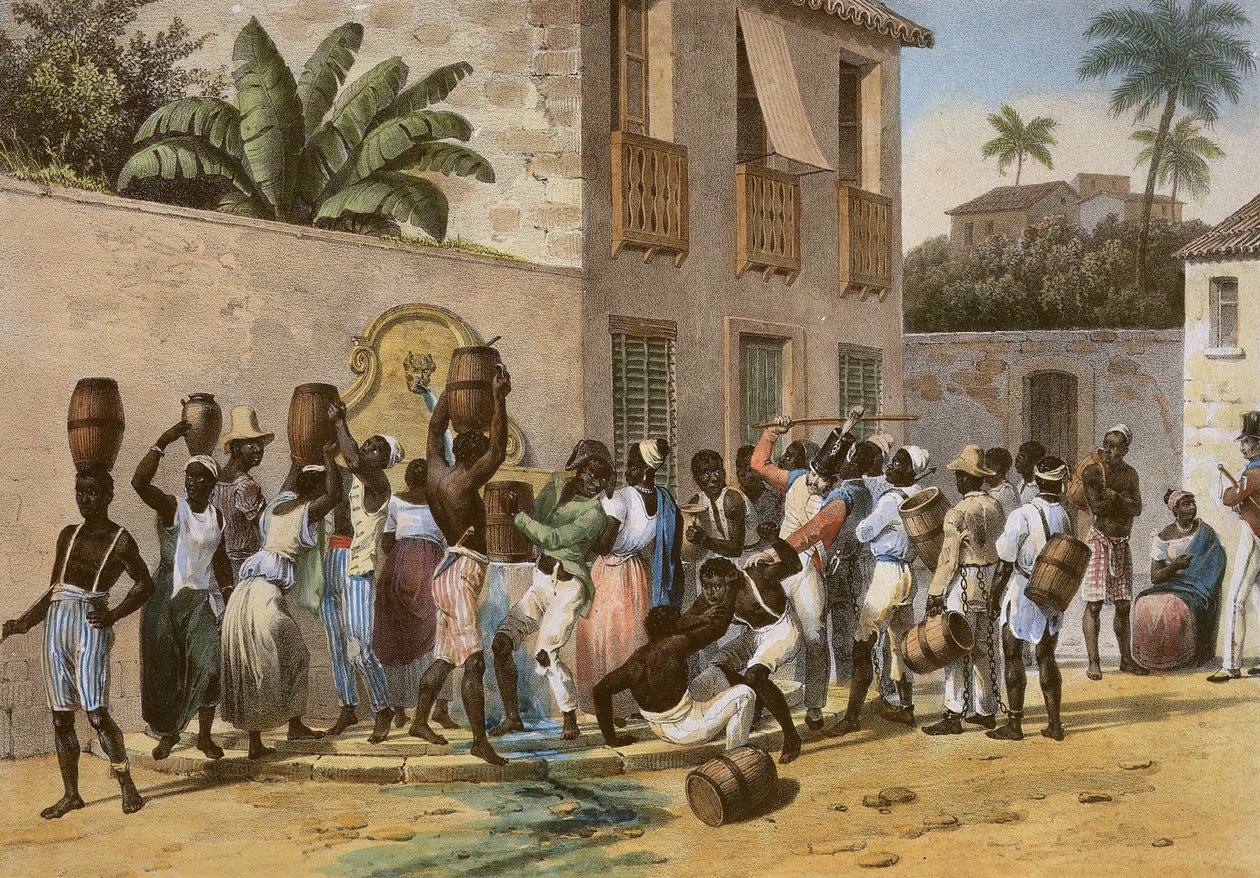 Su Taşıyıcıları, Deroi tarafından oyulmuş, pub. Engelmann and Company, Paris, 1835 (el boyaması taş) by Johann Moritz Rugendas