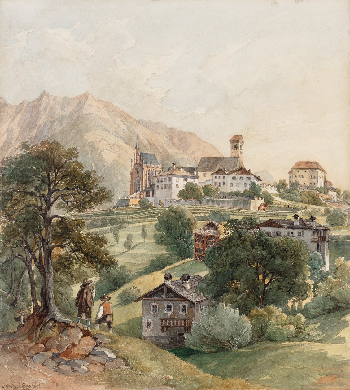 Meran yakınlarındaki Schenna by Johann Nepomuk Passini