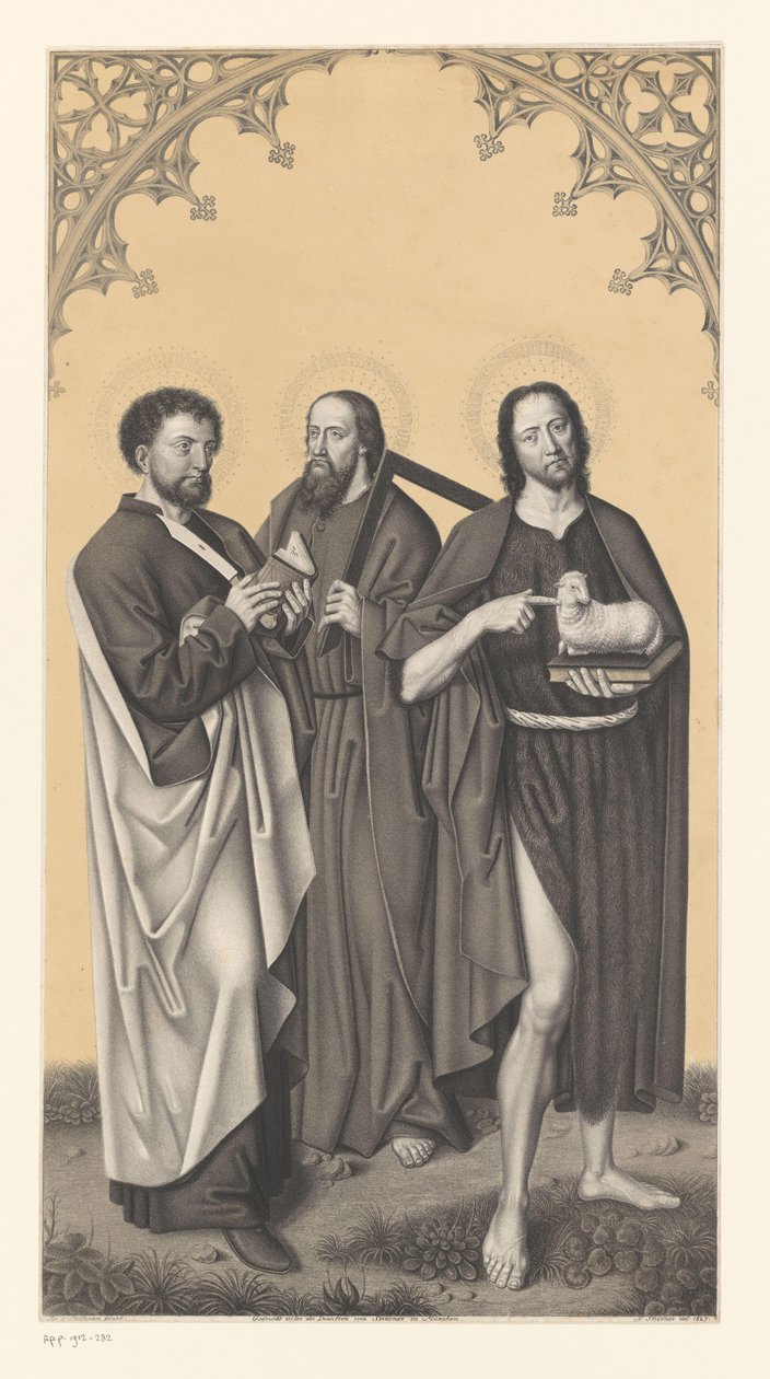 Aziz Bartholomew, Thomas ve Vaftizci Yahya Boisserée kardeşlerin koleksiyonundan eserler (seri adı) Galerie des Frères Boisserée (dizi başlığı) by Johann Nepomuk Strixner