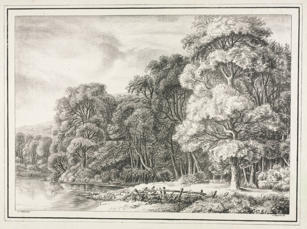 Göl ile Orman Manzarası by Johann Nepomuk Strixner