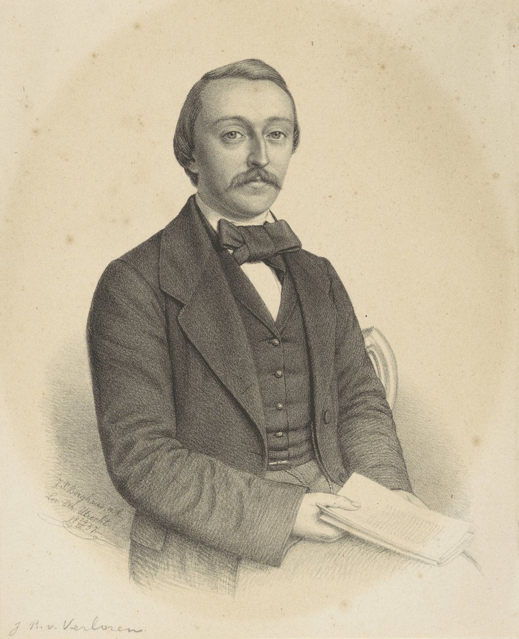 Bilinmeyen bir adamın portresi by Johann Peter Berghaus