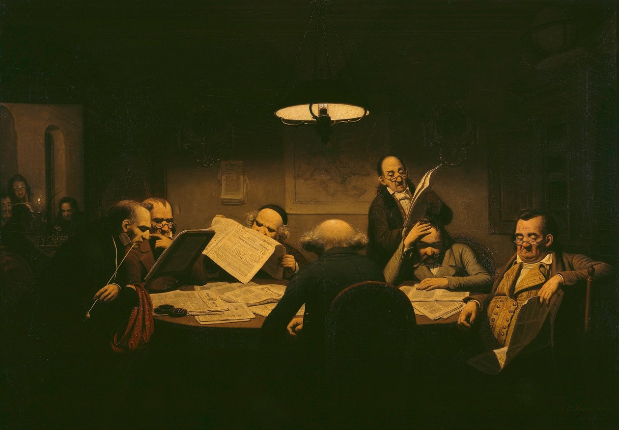 Okuma Odası, 1843 by Johann Peter Hasenclever