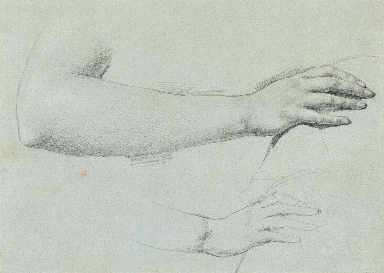 "Arindal ve Daura" için el çalışması by Johann Peter Krafft
