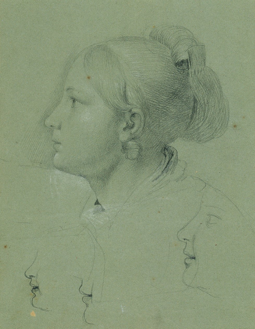 Bir Kızın Başı ("Landwehr Adamının Eve Dönüşü" konulu çalışma, 1817) by Johann Peter Krafft