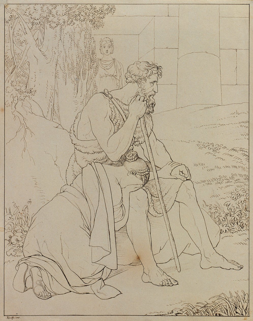 Oidipus ve Antigone by Johann Peter Krafft