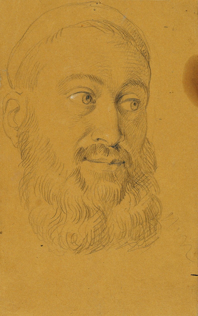 Rudolf von Habsburg ve rahip için portre çalışması by Johann Peter Krafft