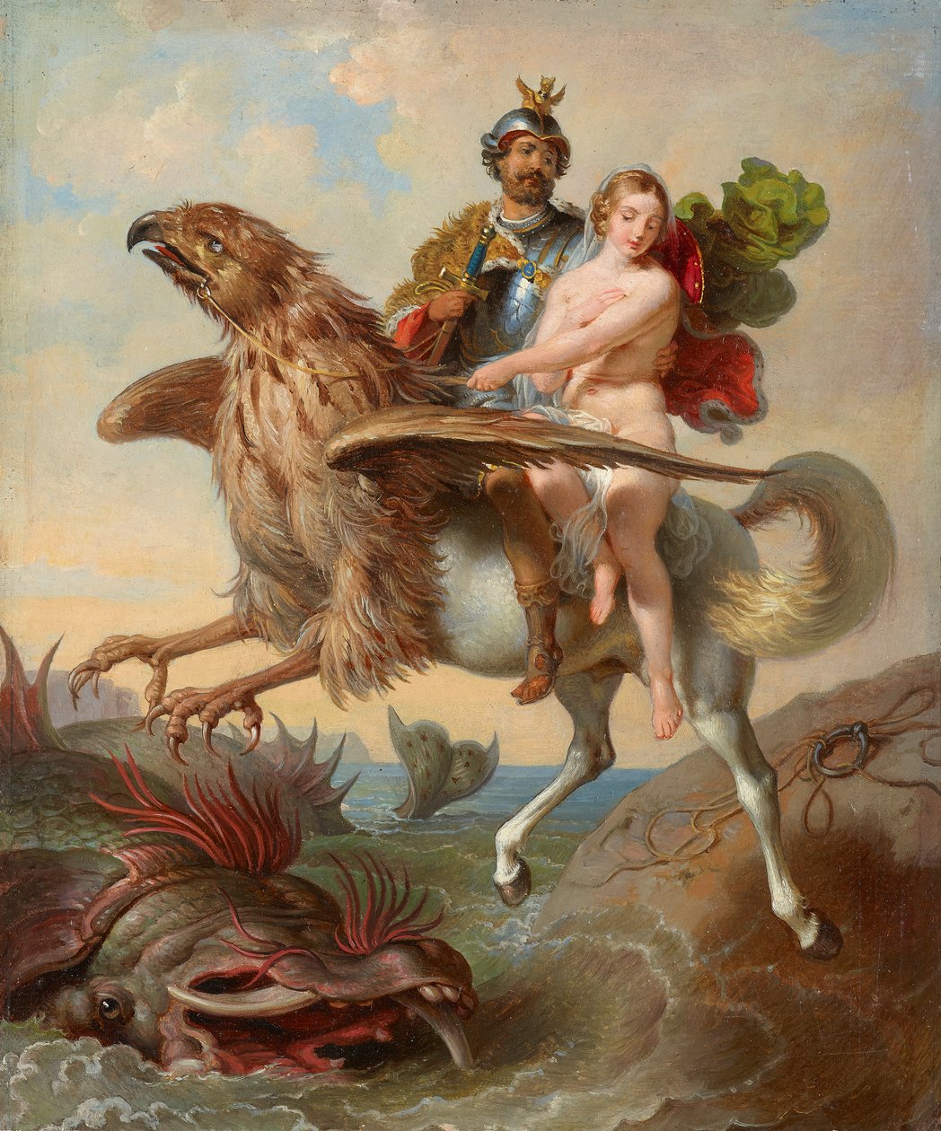 Rüdiger ve Angelica ("Rüdiger ve Angelica" için çalışma) by Johann Peter Krafft