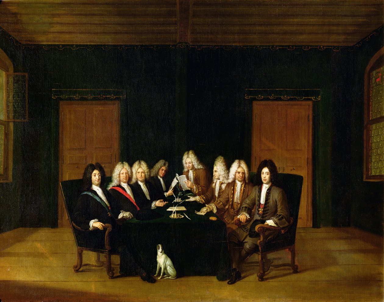 The Plenipotentiaries at the Congress of Baden, September 1714  by Johann Rudolph the Elder Huber
