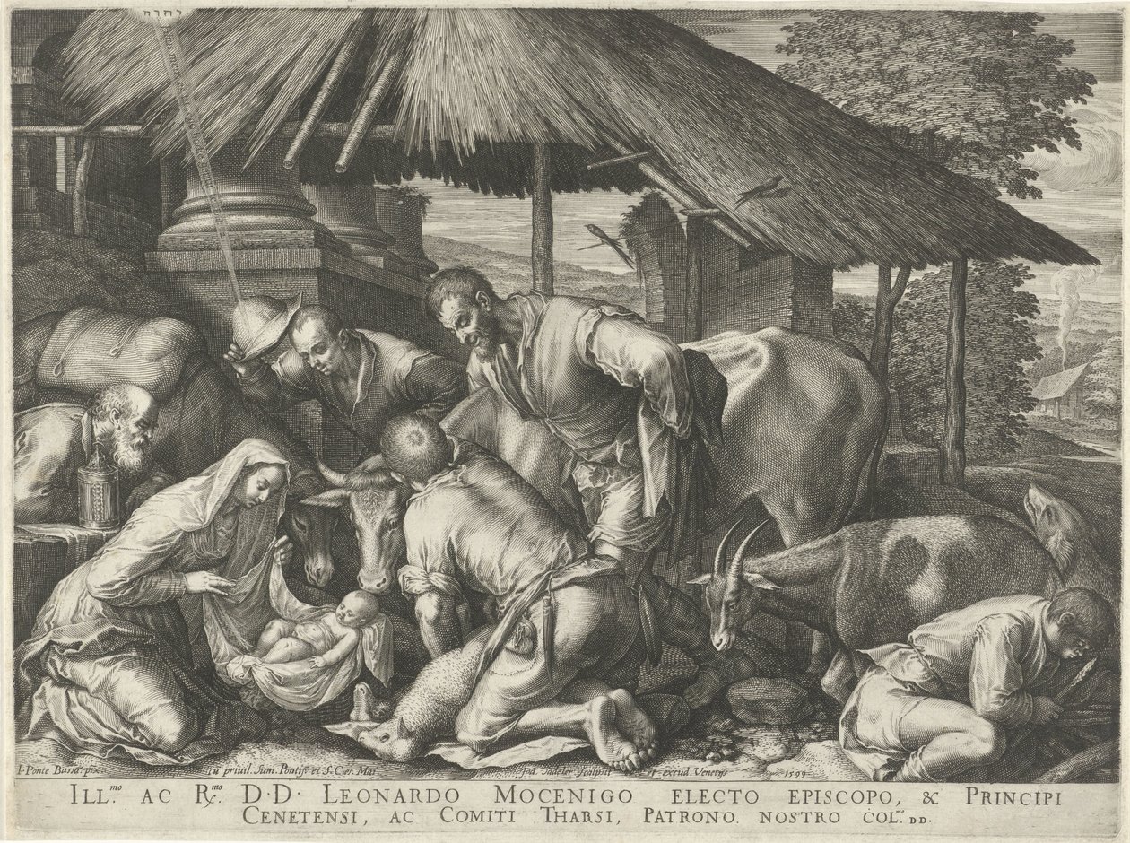 Uyuyan Çoban Çocuk ile Çobanların Hayranlığı by Johann Sadeler (I)