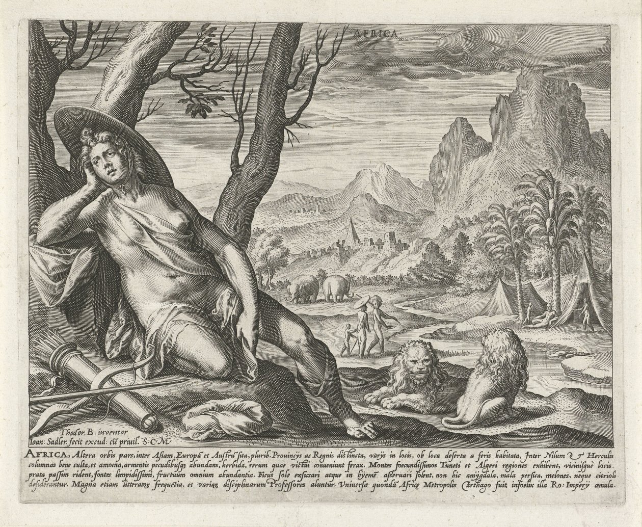 Afrika Afrika (nesne üzerindeki başlık) Dört kıta (dizi adı) by Johann Sadeler (I)