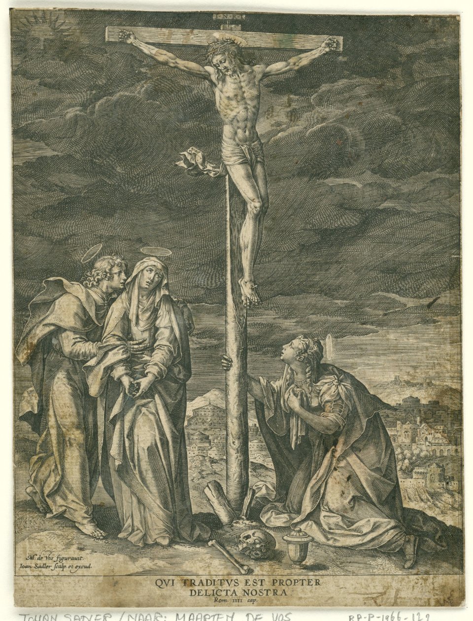 Çarmıhta İsa, Mary, John ve Mary Magdalene ile by Johann Sadeler (I)