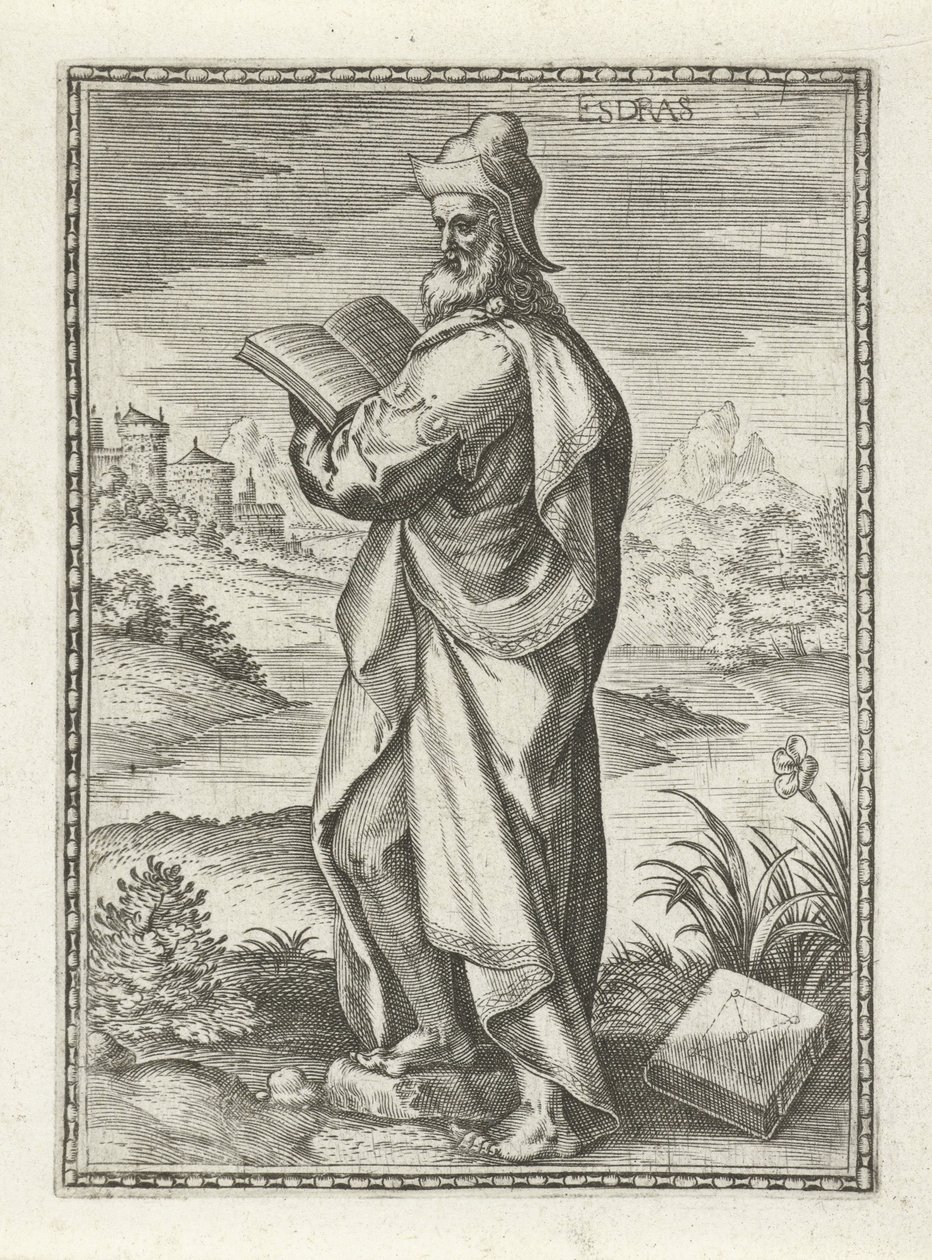 Ezra Esdras (nesne üzerindeki başlık) Eski Ahit Karakterleri (dizi başlığı) by Johann Sadeler (I)