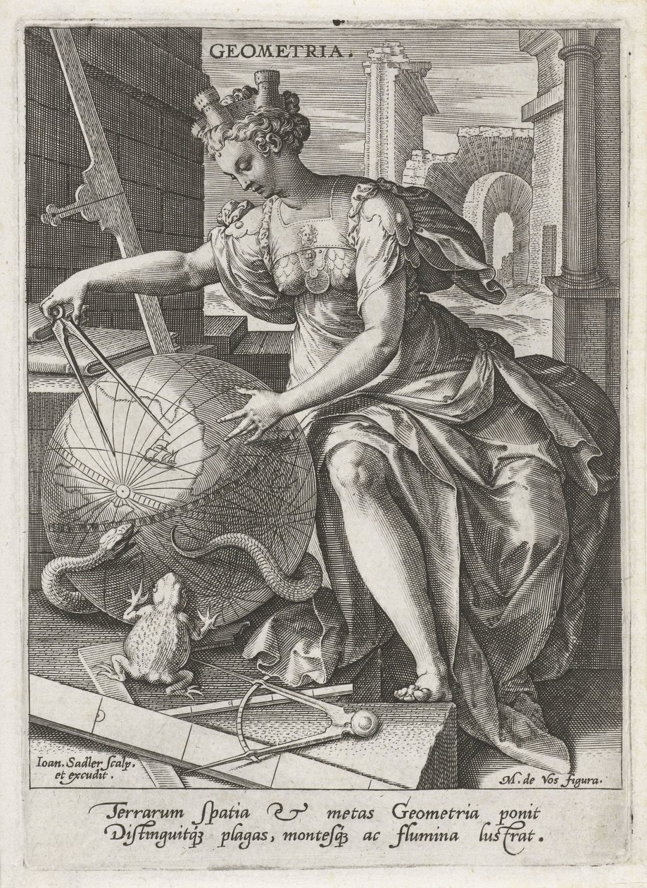 Geometri Geometri (nesne üzerindeki başlık) Yedi liberal sanat (artes liberales) (dizi başlığı) by Johann Sadeler (I)