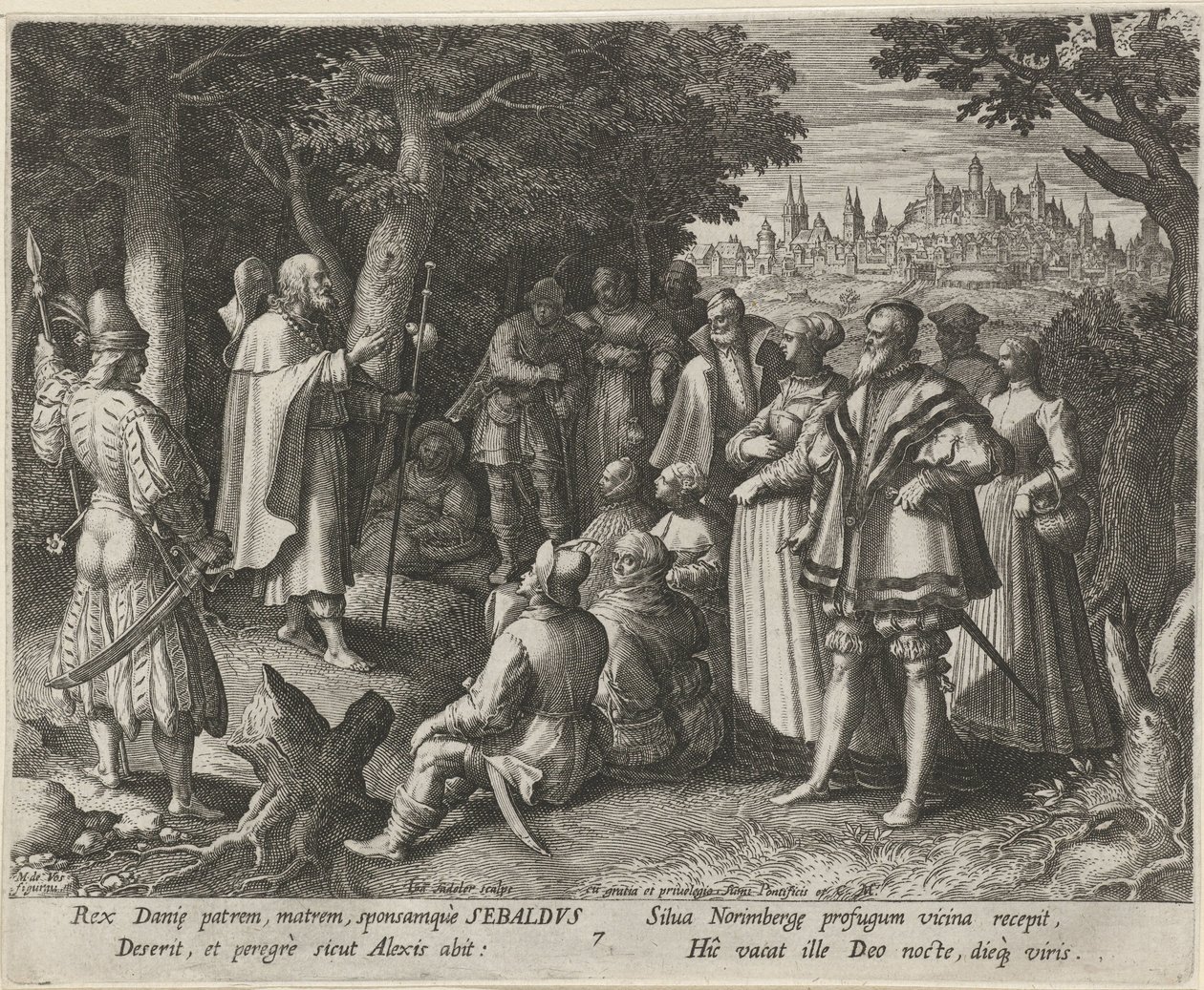 Bir keşiş olarak Nürnberg Aziz Sebaldus Münzevilerin Erdemli Yaşamı (dizi adı) Trophaeum vitae solitariae (seri başlığı) by Johann Sadeler (I)