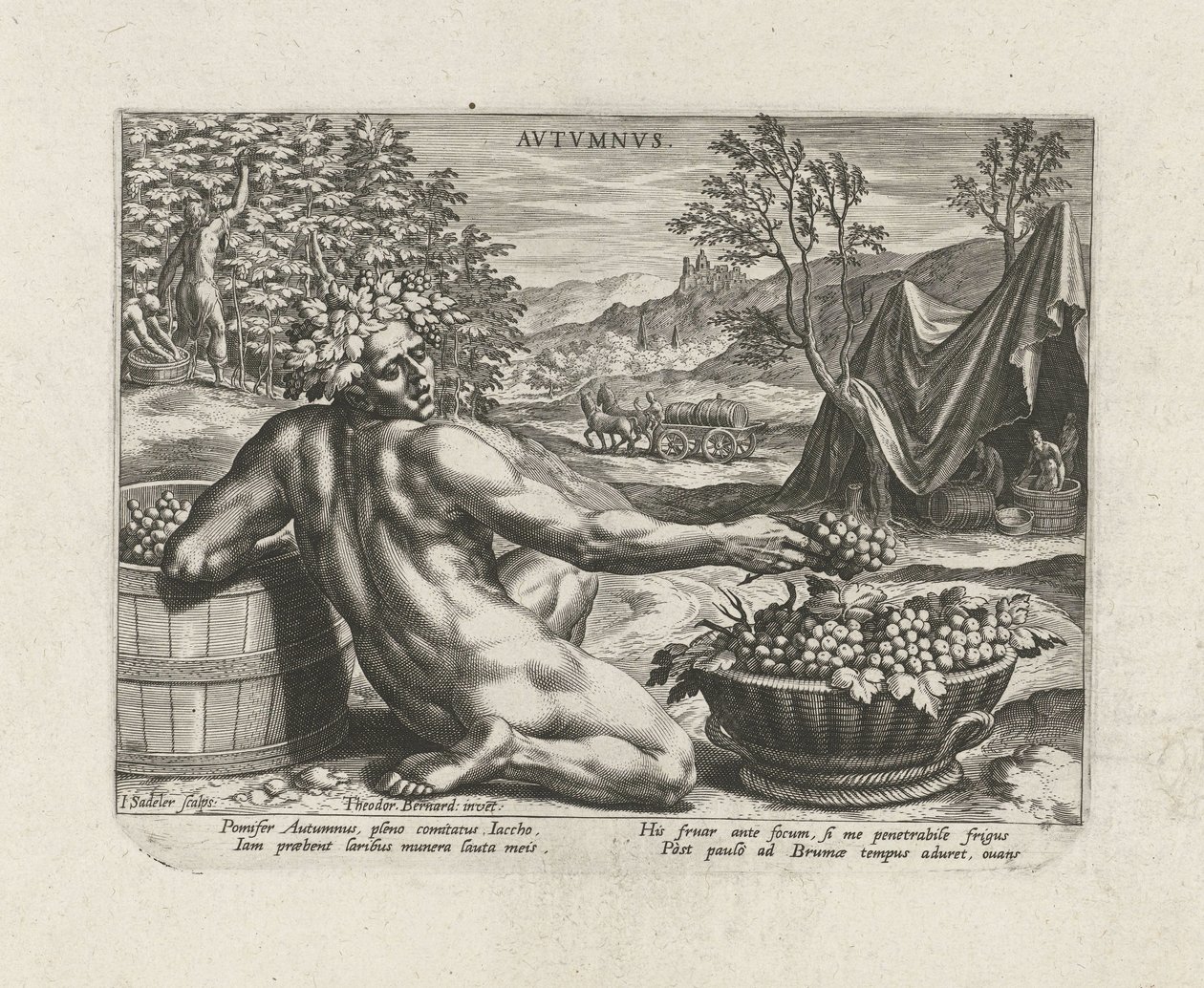Sonbahar mevsimi Sonbahar Vs (nesne üzerindeki başlık) Dört Mevsim (dizi adı) by Johann Sadeler (I)