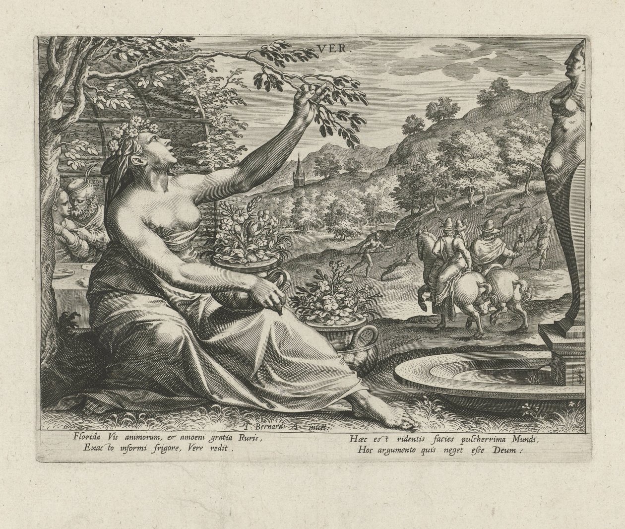 Bahar Ver (nesne üzerindeki başlık) Dört Mevsim (dizi adı) by Johann Sadeler (I)