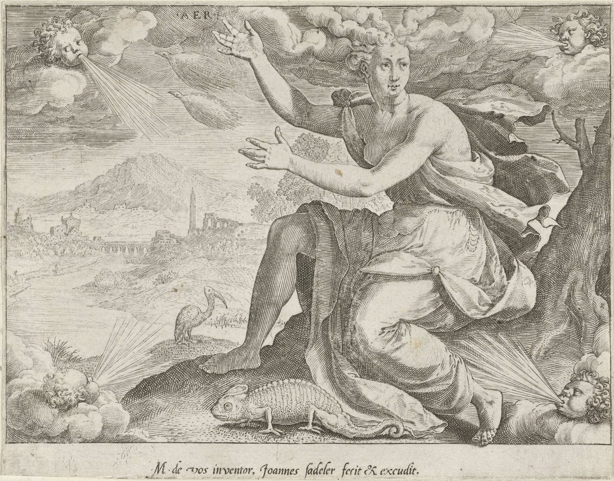 Gökyüzü Aer (nesne üzerindeki başlık) Dört Element (dizi adı) by Johann Sadeler (I)