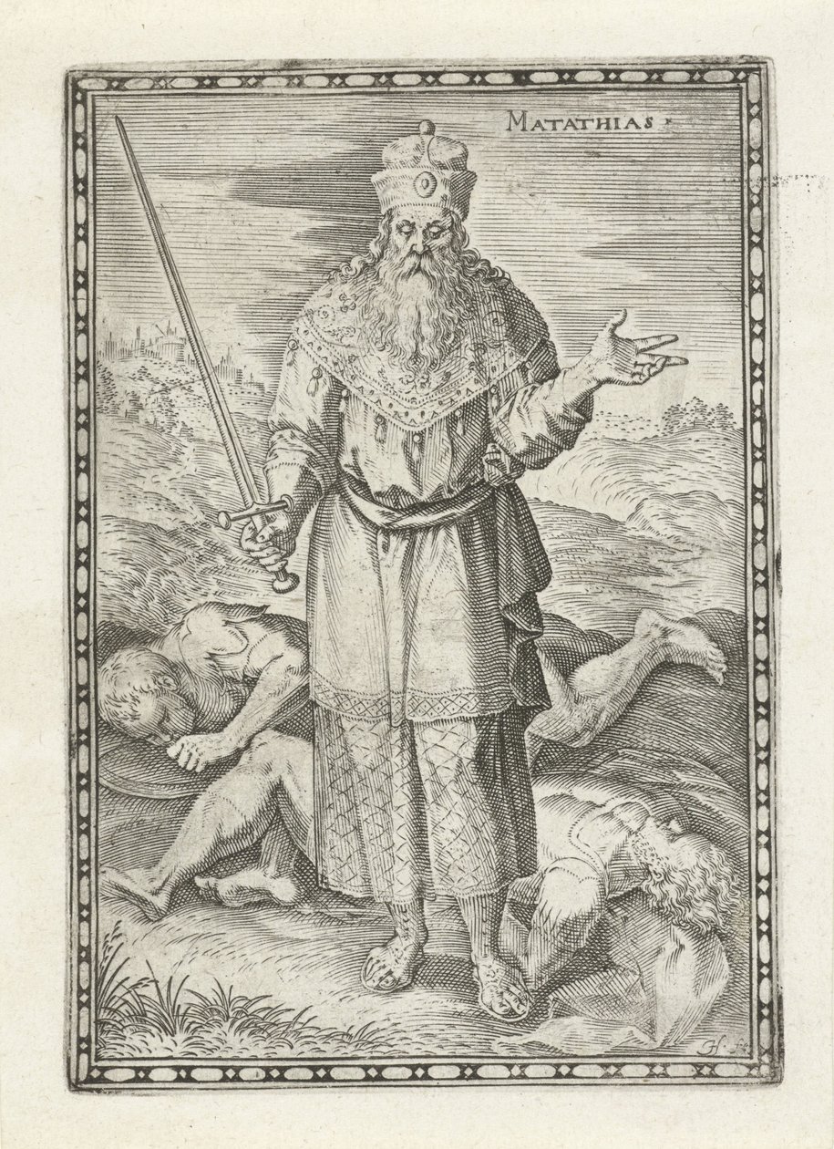 Mattias Matathias (nesne üzerindeki başlık) Eski Ahit Karakterleri (dizi başlığı) by Johann Sadeler (I)