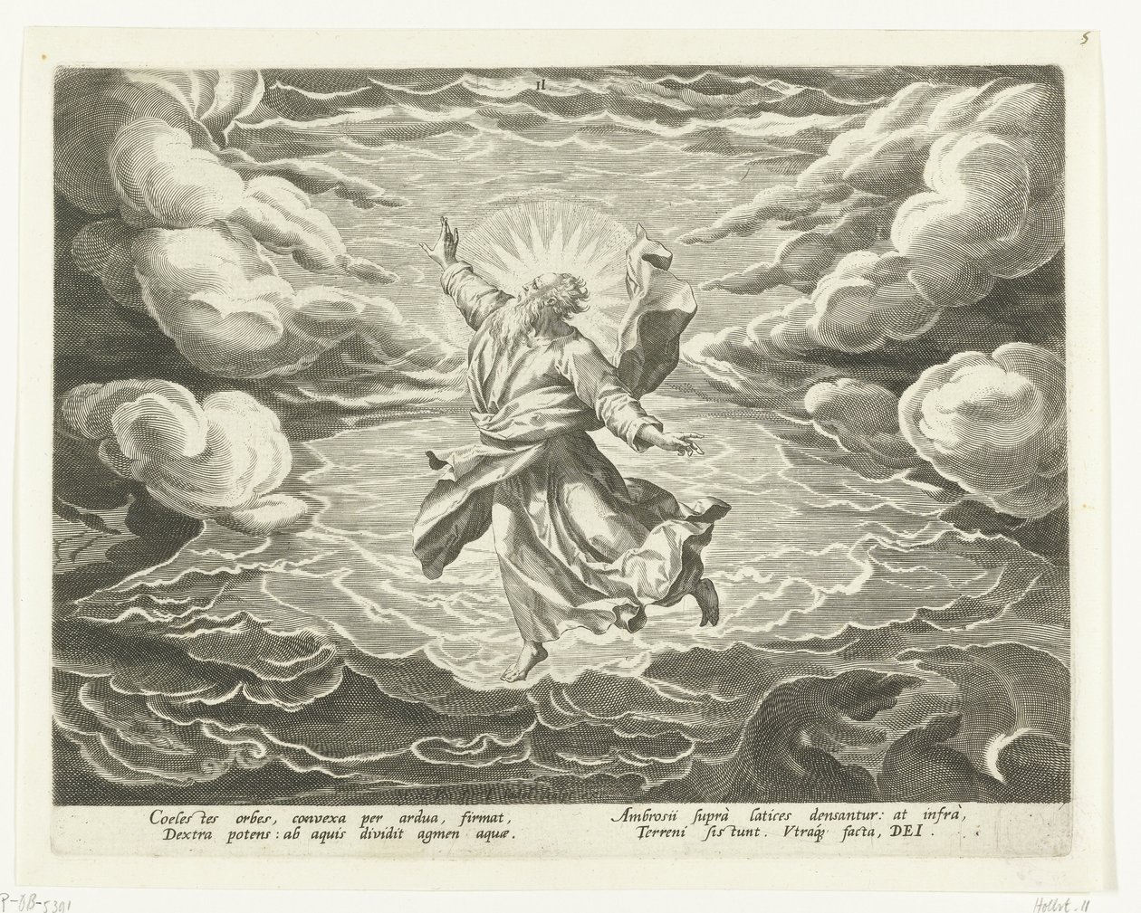 Hava ve suyun yaratılması Dünyanın Yaratılışı (dizi adı) by Johann Sadeler (I)