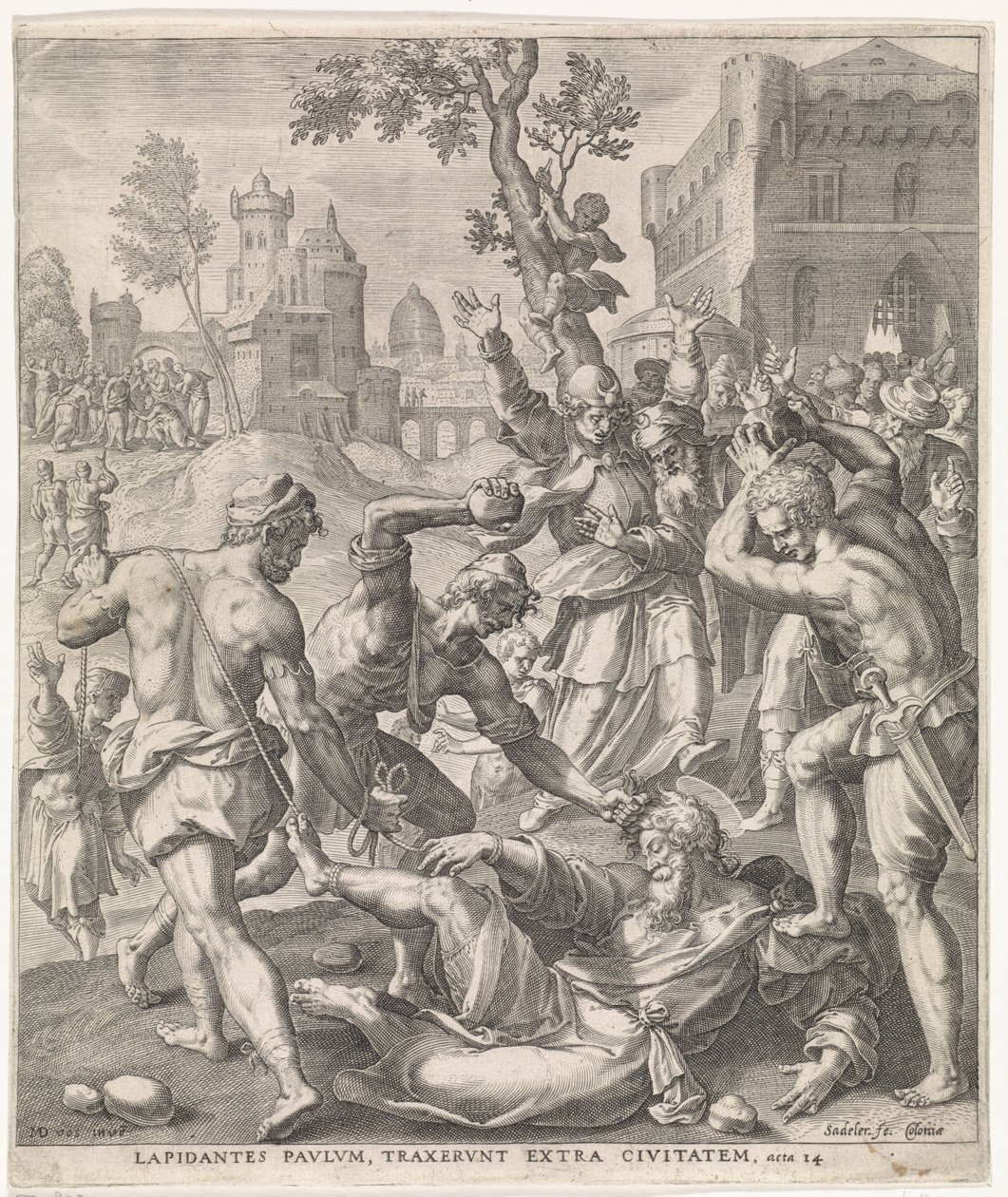Havari Pavlus'un Resullerinin Taşlanması (dizi başlığı) by Johann Sadeler (I)