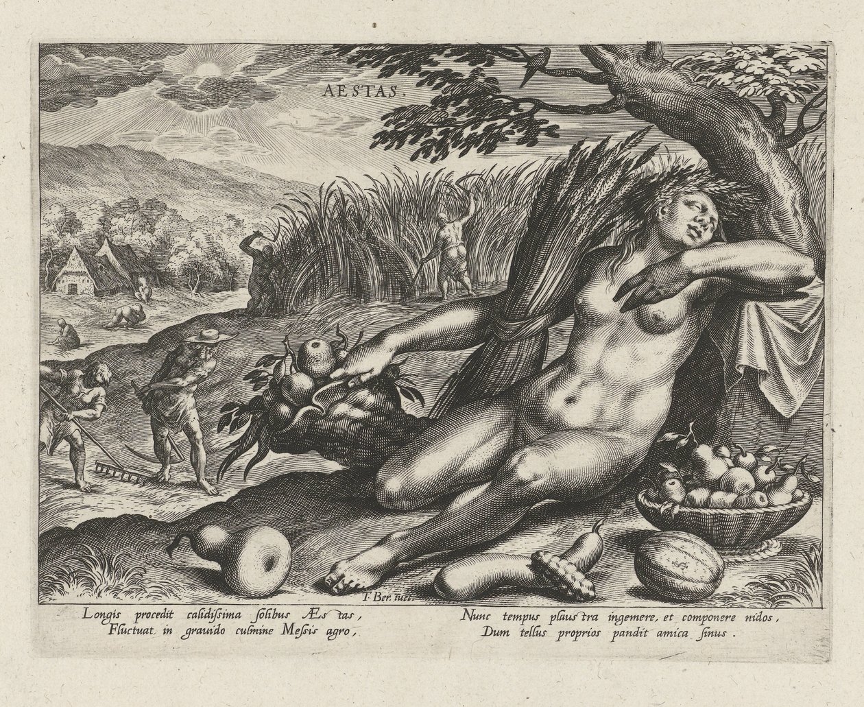 Yaz Aestas (nesne üzerindeki başlık) Dört Mevsim (dizi adı) by Johann Sadeler (I)
