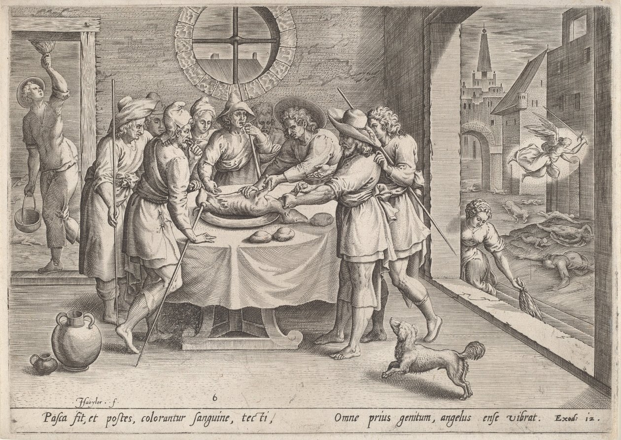 Fısıh için hazırlık, c.1585. by Johann Sadeler I