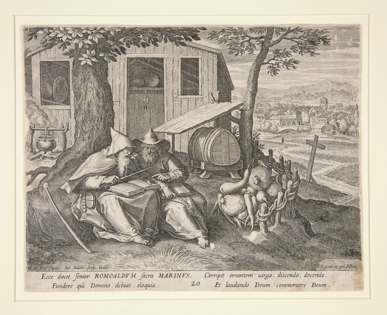 Aziz Romualdus ve Marinus by Johann Sadeler I