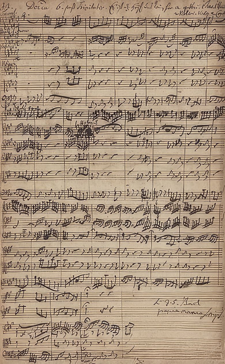 Buraya geldiğimiz Es ist Heil kantatının el yazması (BWV 9) by Johann Sebastian Bach