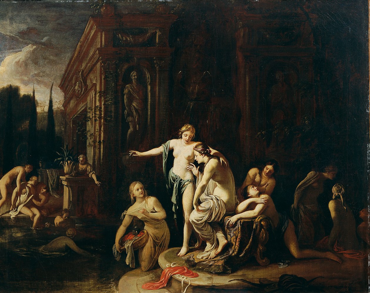 Diana ve Callisto banyoda by Johann Spillenberger
