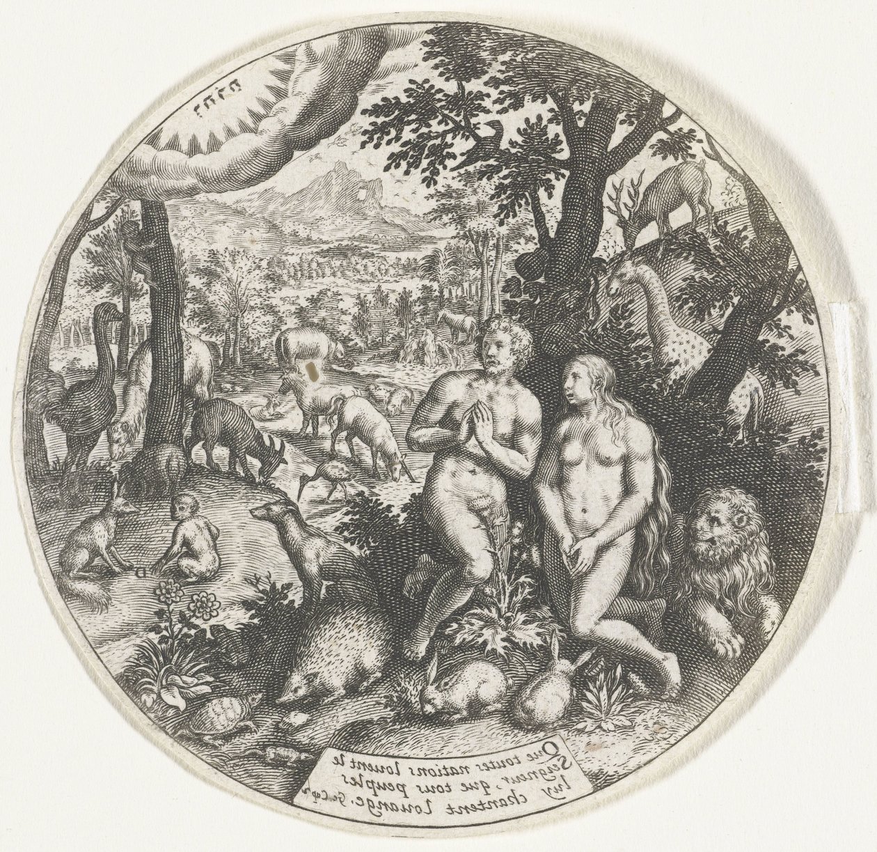 Tanrı Cennette Adem ve Havva ile konuşur by Johann Theodor de Bry