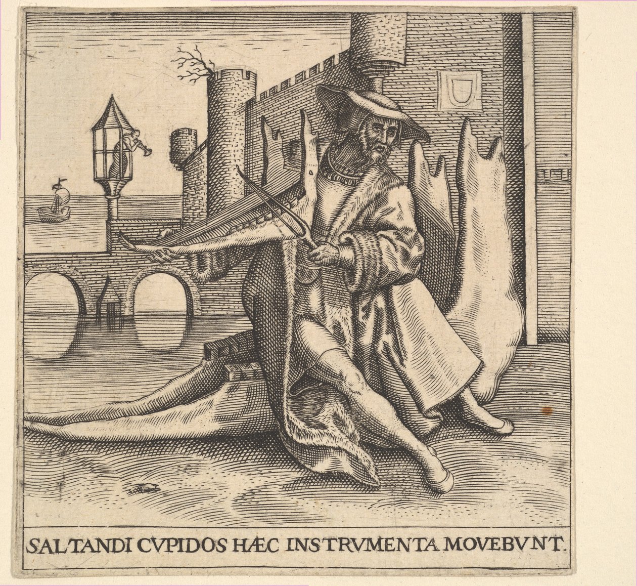 Çene Kemiğinde Keman Çalan Zengin Adam. by Johann Theodor de Bry