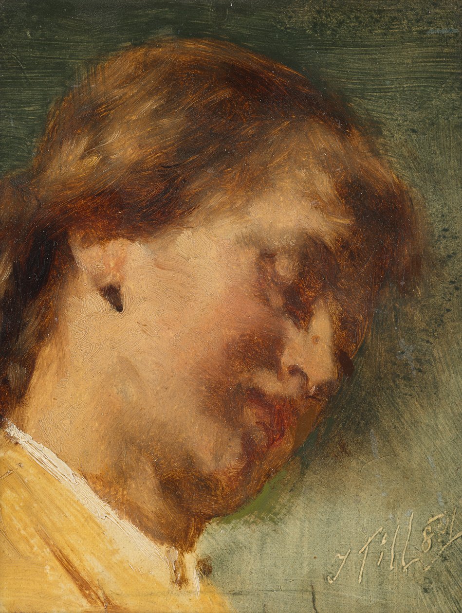 Uyuyan bir kızın başı by Johann  Till der Jüngere