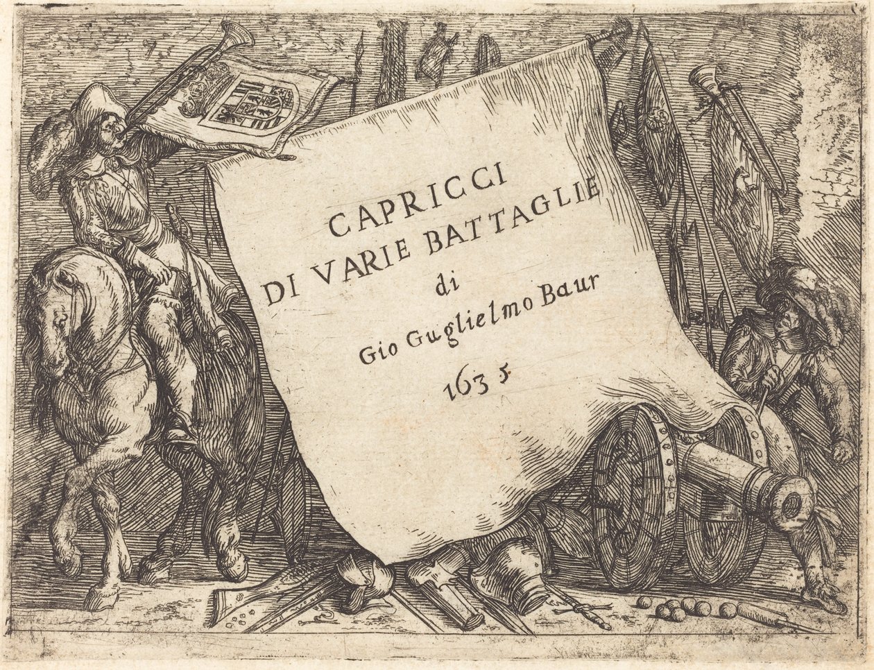 Çeşitli Başlık Sayfası Savaşlarının Kaprisleri, 1635. by Johann Wilhelm Baur