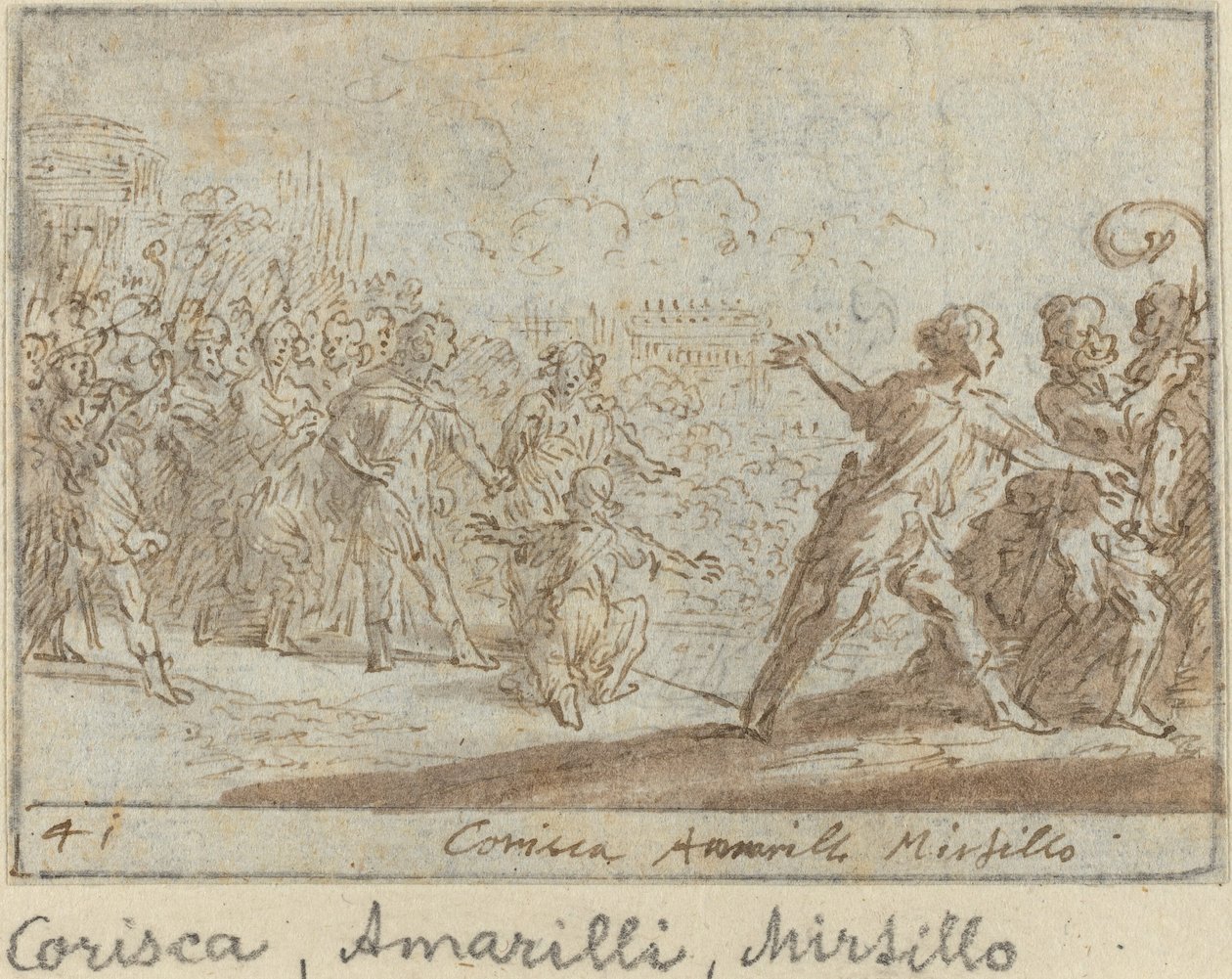 Corisca, Amarilli ve Mirtillo, 1640. by Johann Wilhelm Baur